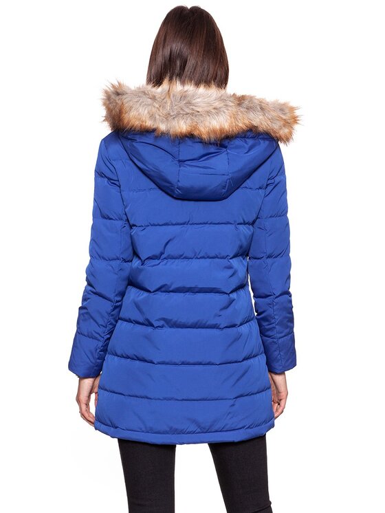 Wrangler Wrangler Kurtka damska LONG PUFFER Niebieski Slim Fit