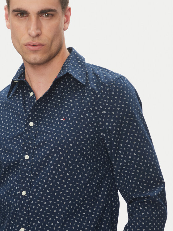 Tommy Hilfiger Tommy Hilfiger Košile MW0MW38559 Tmavomodrá Slim Fit