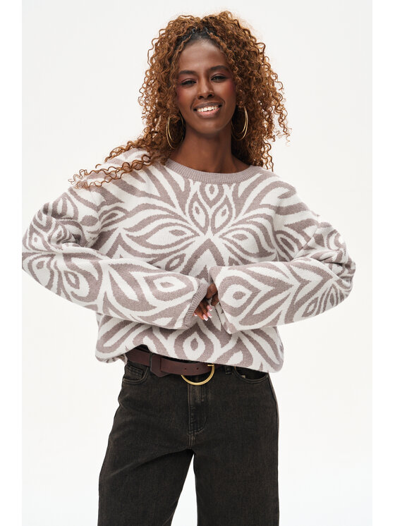 blue shadow blue shadow Sweter Pegy Beżowy Regular Fit