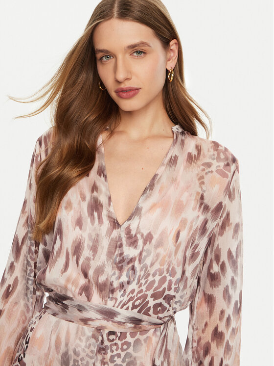 Guess Guess Rochie tip cămașă W5RK35 WDW82 Roz Regular Fit