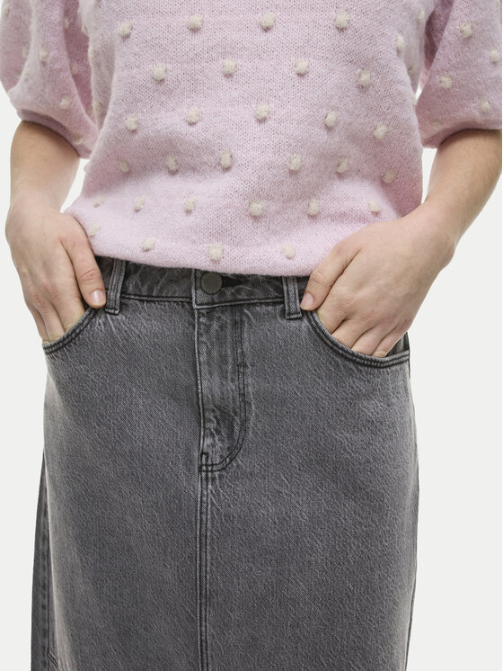 Vila Vila Jeans krilo Kiki 14104371 Siva Regular Fit