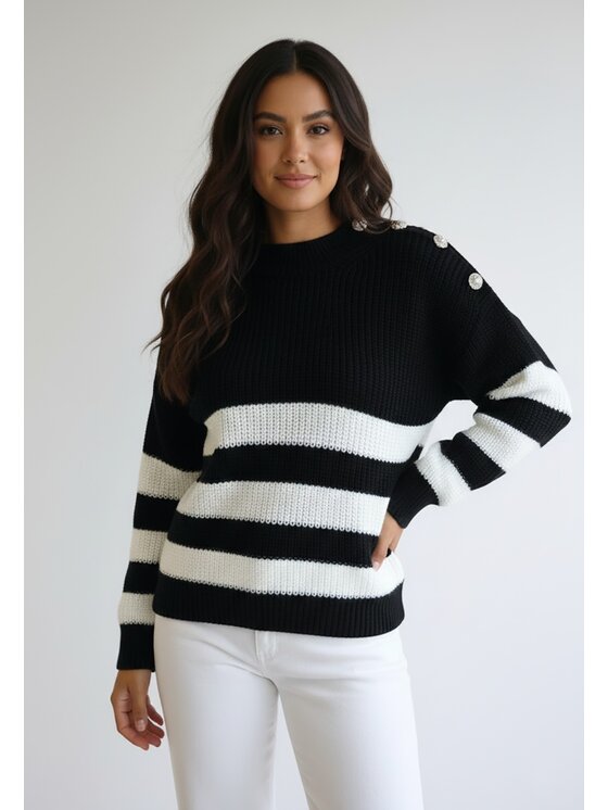 FIGL FIGL Sweter M1262 Czarny Regular Fit