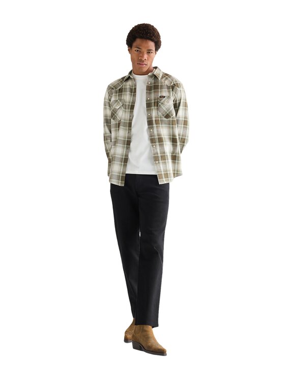 Wrangler Wrangler Koszula 112378078 Zielony Regular Fit