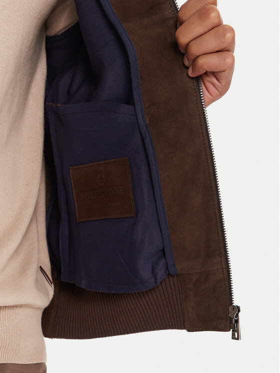 Milestone Milestone Кожено яке MSRayan 531624 60700 Кафяв Regular Fit