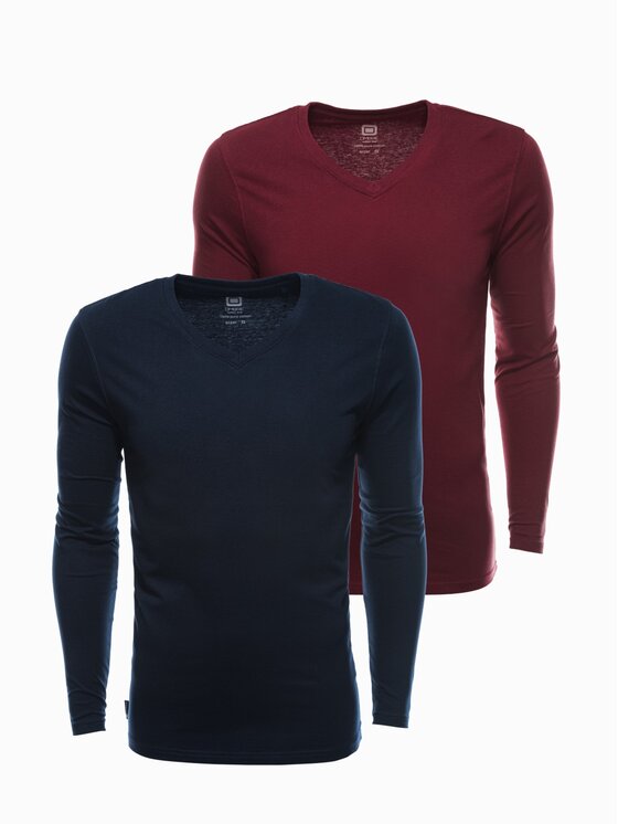 Komplet 2 longsleeve Ombre, Rozmiar L, Granatowy, Z41