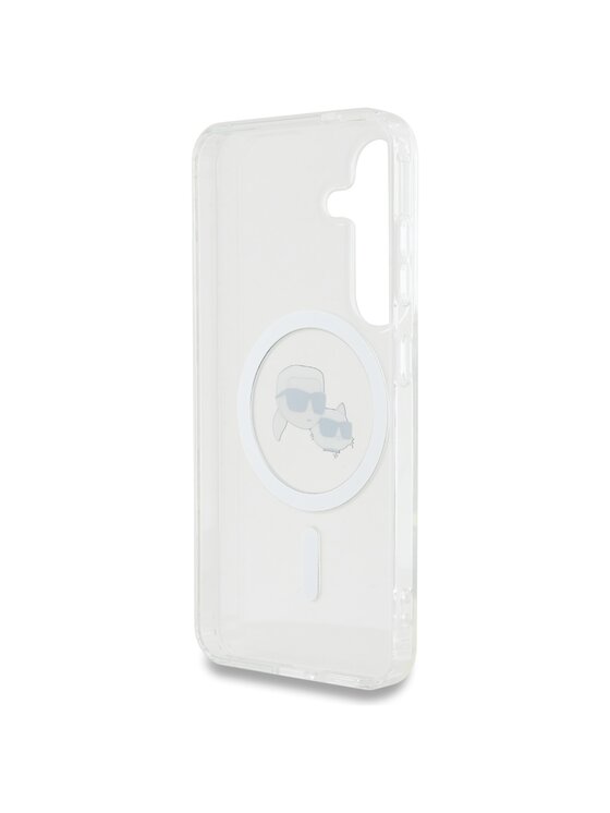 KARL LAGERFELD KARL LAGERFELD Etui na telefon Button Karl & Choupette Heads Printed Logo Biały