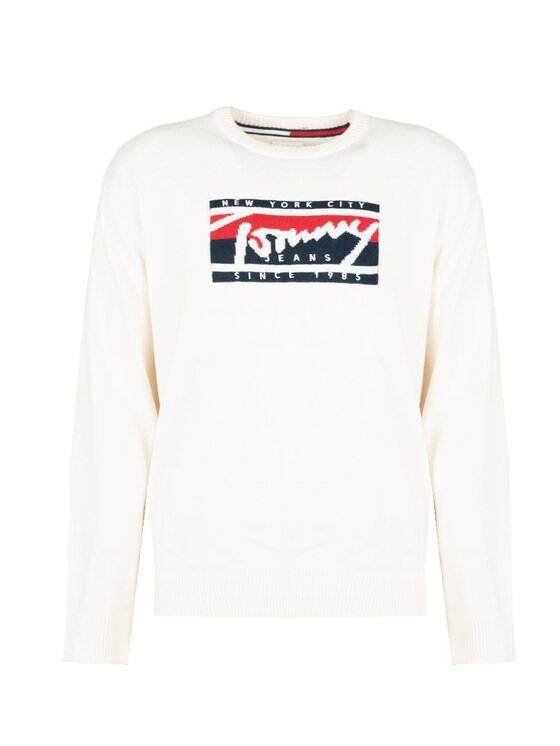 Tommy Hilfiger Tommy Hilfiger Πουλόβερ DM0DM13045 Λευκό Regular Fit