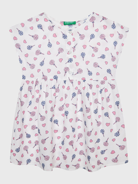 United Colors Of Benetton Φόρεμα καθημερινό 4EKJGV00M Λευκό Regular Fit