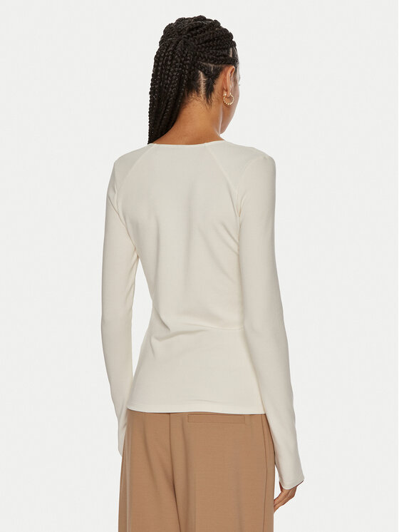 BOSS Boss Majica 50512849 Écru Slim Fit