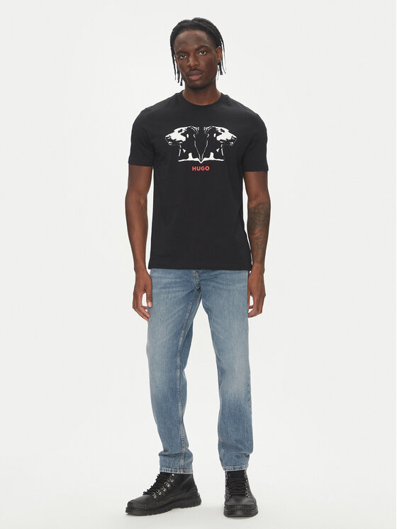 HUGO HUGO Тишърт Dobero 50542734 Черен Regular Fit