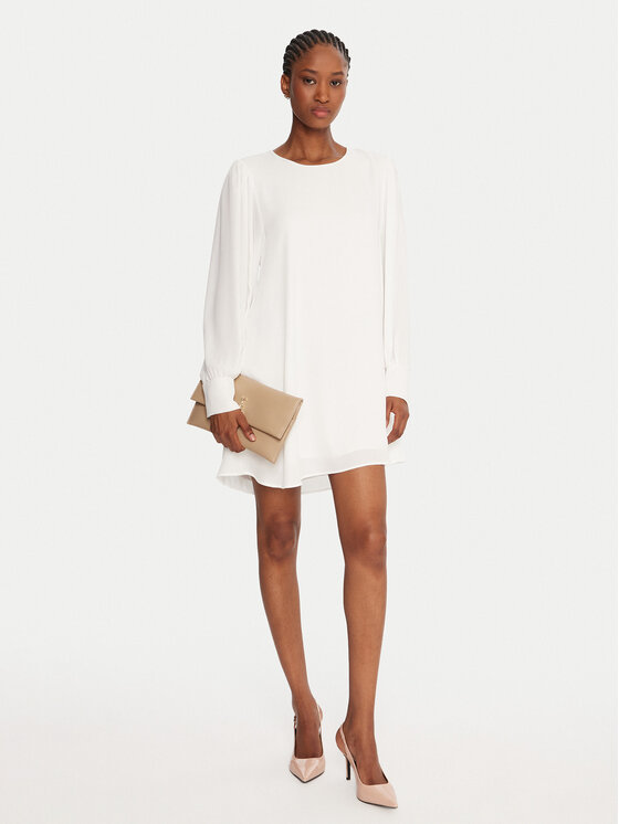 Rinascimento Rinascimento Koktejlové šaty CFC0126205003 Biela Slim Fit