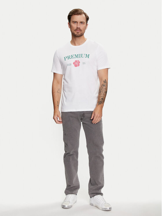 Jack&Jones Jack&Jones T-shirt Jprblaalfie 12259673 Bijela Regular Fit