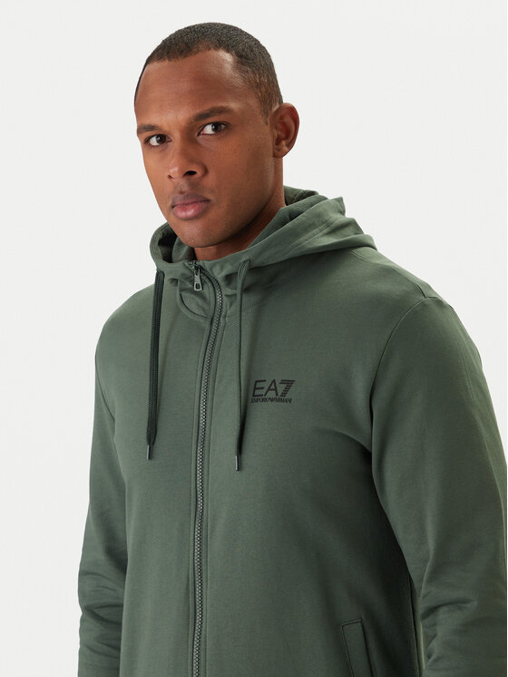 EA7 Emporio Armani EA7 Emporio Armani Džemperis ar kapuci 8NPM33 PJVRZ Zaļš Regular Fit