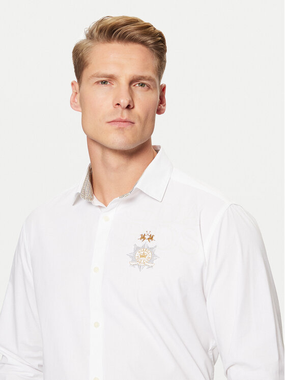 La Martina La Martina Camicia ZMCG30 PP483 Bianco Regular Fit