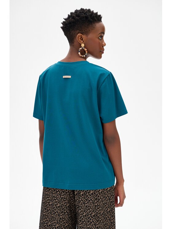 blue shadow blue shadow T-Shirt Mango Niebieski Regular Fit