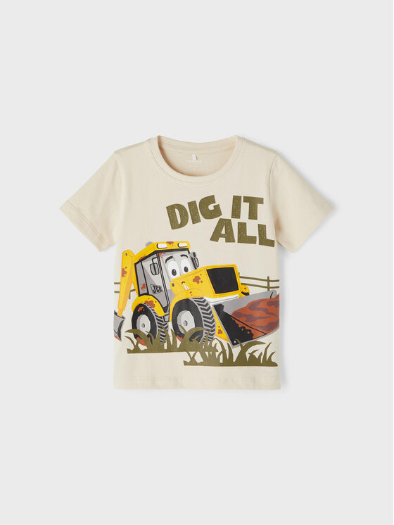 NAME IT T-shirt JCB 13203569 Bež Regular Fit