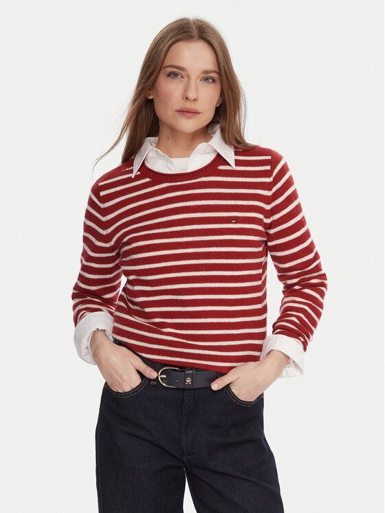 Tommy Hilfiger Tommy Hilfiger Pulover WW0WW40264 Roșu Regular Fit