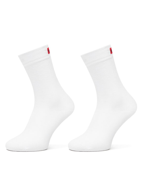 Set de 2 perechi de șosete lungi de damă HUGO 50502046 Alb