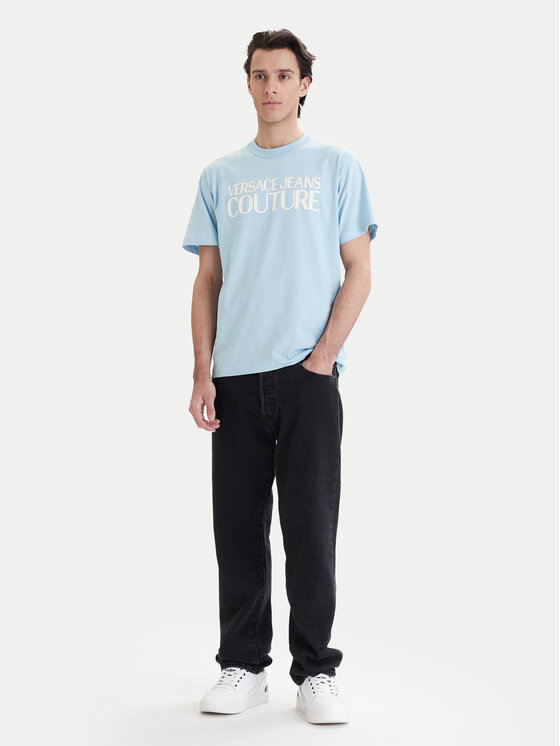 Versace Jeans Couture Versace Jeans Couture Póló 80GAHT01 CJ00T Kék Regular Fit