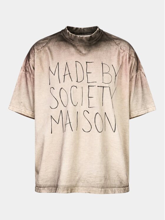 MADE BY SOCIETY MADE BY SOCIETY T-Shirt SANDSTONE - T17530 Beżowy Basic Fit