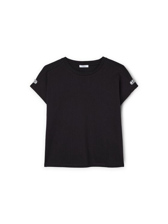 Motivi Motivi T-Shirt G342W003389N033 Czarny Regular Fit
