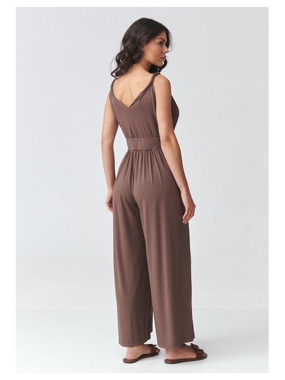 Makadamia Makadamia Kombinezon M925 Brązowy Loose Fit