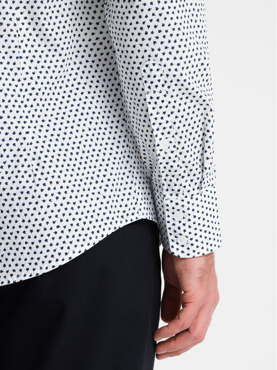 Ombre Ombre Košile OM-SHCS-0140 Bílá Slim Fit