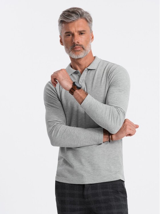 Ombre Ombre Longsleeve OM-POBL-0114 Szary Fitting Fit