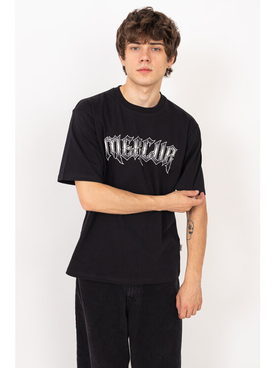 Mercur Mercur T-Shirt Gothic Czarny Comfortable Fit