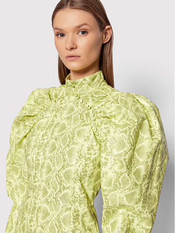 ROTATE ROTATE Сукня зі штучної шкіри Kim RT896 Жовтий Regular Fit