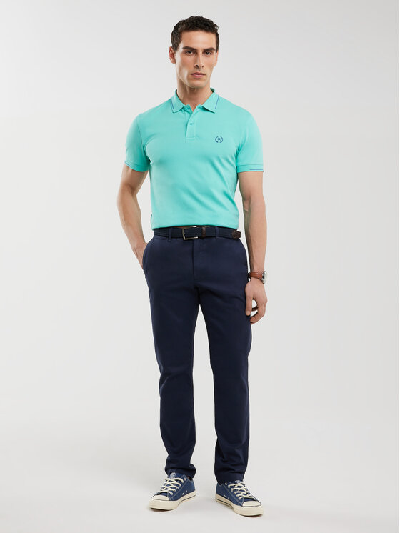 BIG STAR BIG STAR Polo POLIAN Turkusowy Slim Fit