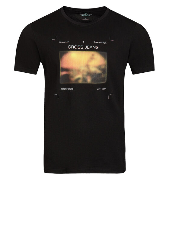 Cross Jeans Cross Jeans T-Shirt 15847-020 Czarny Regular Fit