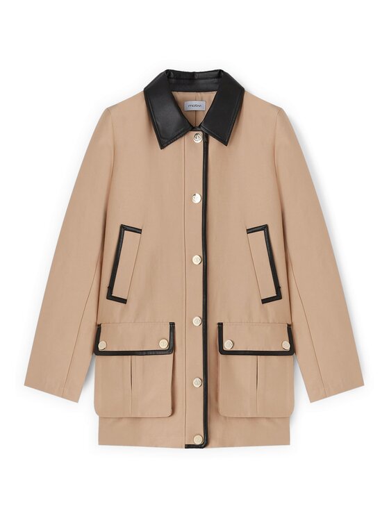 Motivi Motivi Cappotto R180Q001061N002 Écru Regular Fit
