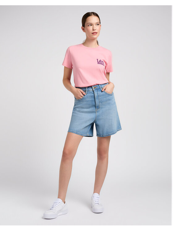 Lee Lee Szorty STELLA SHORT Niebieski Loose Fit