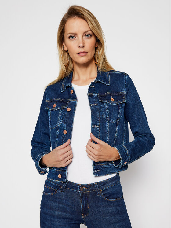 Guess Dzinsova Bunda Delya W1rn01 D4663 Tmavomodra Regular Fit Modivo Sk