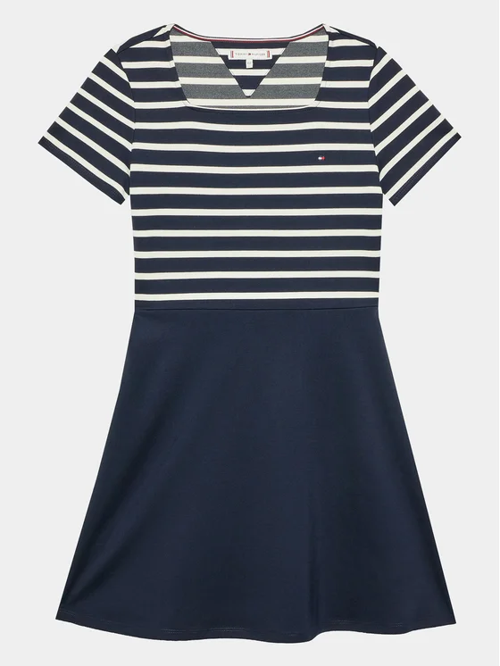 Tommy Hilfiger Kleid für den Alltag Punto KG0KG07192 D Dunkelblau Regular Fit