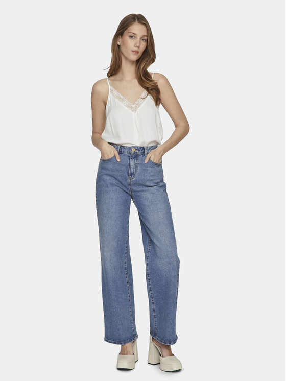 Vila Vila Top Cava 14084535 Alb Regular Fit