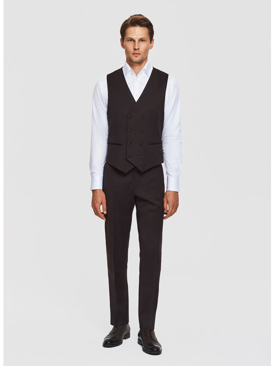 Pako Lorente Pako Lorente Kamizelka garniturowa P26SF-8G-042 Brązowy Slim Fit