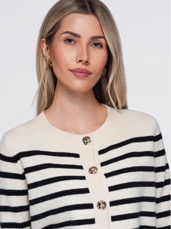Ombre Ombre Sweter OW-SW-E0026 Beżowy Regular Fit
