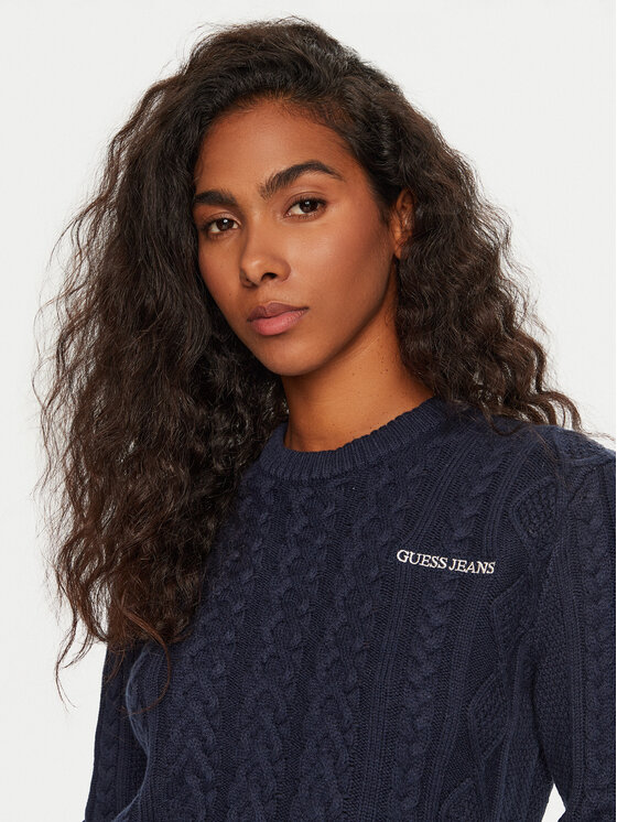 Guess Jeans Guess Jeans Светр W4BR13 Z3HN2 Cиній Regular Fit