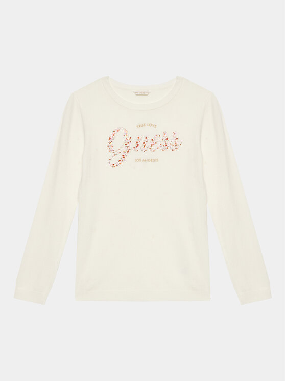 Guess Pulover J3YR05 Z2NQ2 Écru Regular Fit