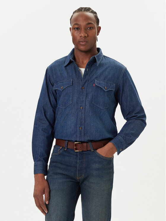 Levis® cămașă de blugi Western A1919-0061 Bleumarin Relaxed Fit
