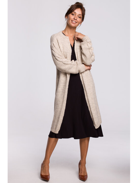 BeWear BeWear Sweter BK051 Beżowy Modern Fit