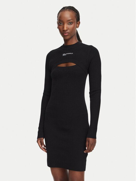 Karl Lagerfeld Jeans Rochie tricotată B3W13006 Negru