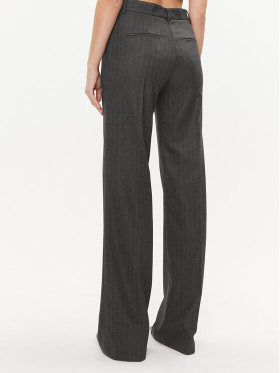 Babylon Babylon Текстилни панталони T_S00535 Сив Wide Leg