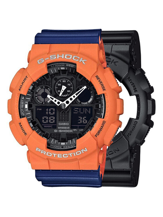Casio Casio Zegarek SET GA-100-1A1ER + BEZEL 10589006 + PASEK 10527467 Niebieski