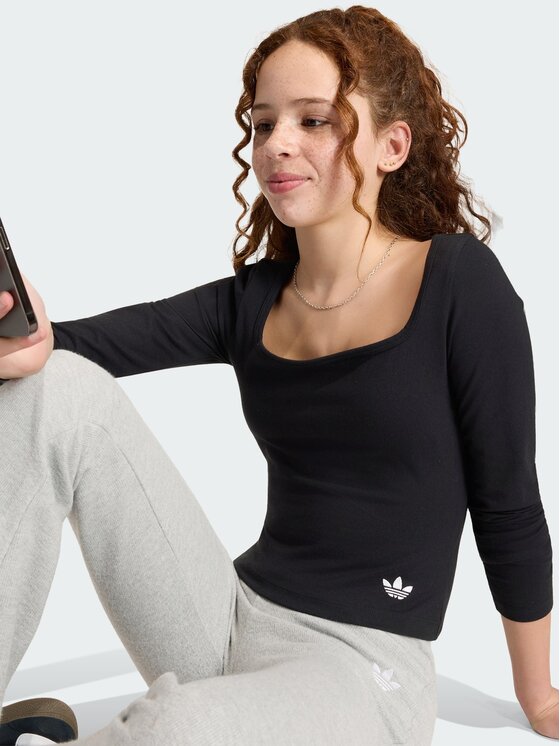 adidas adidas T-Shirt 168994 Czarny Fitted Fit