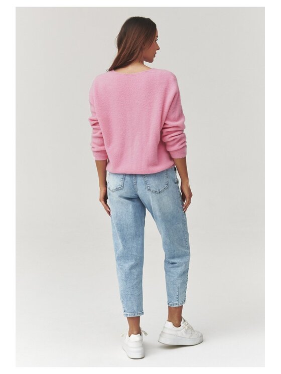 Makadamia Makadamia Sweter C38 Różowy Loose Fit