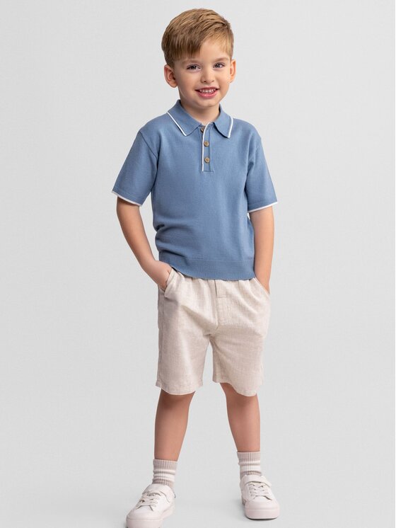 minoti minoti Polo 29SET207 Błękitny Regular Fit