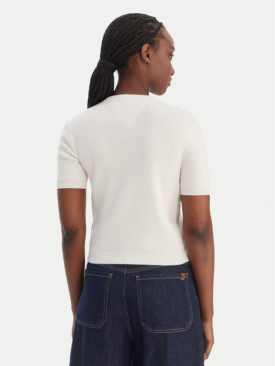 Tommy Jeans Tommy Jeans Megztinis Essential DW0DW19336 Écru Regular Fit